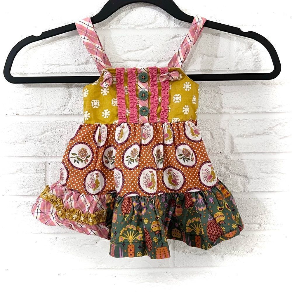 Matilda Jane Thankful For You Tiered Knot Dress with Bloomers Size 0-3 Months